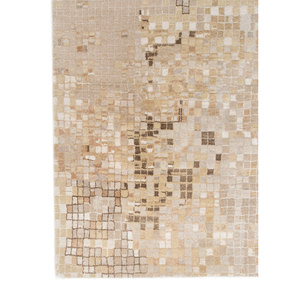 Alfombra Kavi Ivory de Lana y Seda de Bambú Anudada a Mano, Modelo Hidden Srb(Cm-01), Diseño Abstracto, para Sala de Estar, Pasillo, Rectangular - Product Image 4