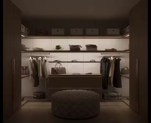 Enbl Indonésie Personnaliser Armoire Moderne Modulaire Chambre à Coucher Armoire Verre Aluminium Ensemble Placard Système Planche en Bois Armoires de Cuisine - Product Image 5