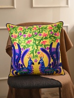 Funda De Almohada decorativa para el cuello 2023, bordado verde para sala de estar, funda de cojín de algodón Natural 100%, Textiles para el hogar de 18 "* 18"