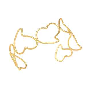 Nouvelle arrivée Bracelet manchette en plaqué or avec cœur simple et unique pour femme et fille - Product Image 1