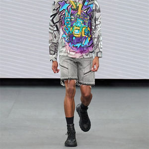 Custom Men's <b>Y2K</b> Baggy Denim Jean <b>Shorts</b> Hip Hop Style Zipper Closure Streetwear men's <b>shorts</b> Trendy Summer Fashion - Product Image 2