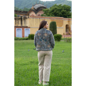 Waffle Pattern Floral Embroidery <b>Jacket</b> Reversible Leather Fur Decoration Soft <b>Western</b> Varsity Style Large for Spring Autumn - Product Image 1