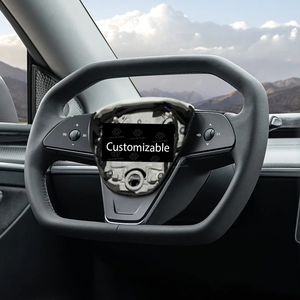 Volant à empiècement de style Cybertruck pour Tesla Model X/S-Design hexagonal futuriste, remplacement à ajustement direct et option chauffante - Product Image 1