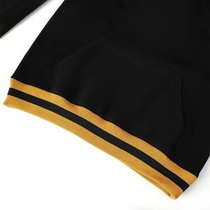 เสื้อมีฮู้ดแบบพรีเมี่ยมสีดำอัลฟาสำหรับทุกเพศเสื้อฟลีซหนักผ้ากำมะหยี่ปักลายแนวสตรีทเสื้อสวมหัวเย็นน้ำแข็ง - Product Image 4