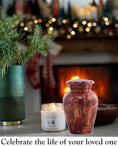 Handmade <b>Large</b> Adult Size Mosaic Aluminium Glass Cremation <b>Urn</b> Individual Tiles Applied Burial Unique Funerals Funeral Supplies - Product Image 5