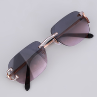 Lunettes de soleil unisexes HIPHOP STAR personnalisées, polarisées UV400, métal+PC, carrées, durables, avec boîte de luxe, miroir, moissanite