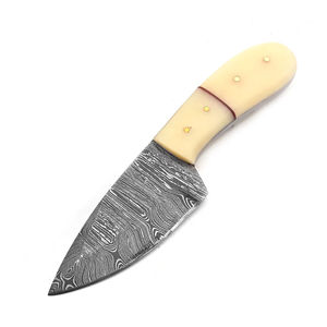 New Arrival Handmade Stainless Steel White <b>Bone</b> <b>Handle</b> Hunting & Camping <b>Knives</b> with Serrated Edge Leather Sheath OEM - Product Image 2