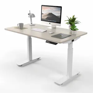 Móveis para escritório doméstico, mesa moderna com motor único, suporte de mesa com 2 seções, mesa de estudo inteligente, mesa de madeira para escritório