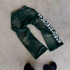 Custom printed Men <b>Distressed</b> Embroidery sweatpants at hot price and <b>top</b> selling - Product Image 1