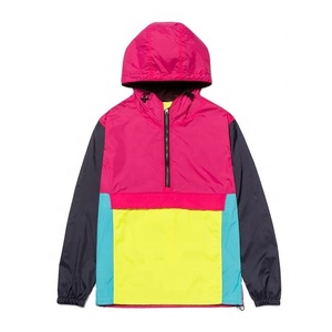 Latest Summer Custom Color Block Professional Windproof Street Wear Upper Zip Hoodie Breathable Windbreaker Jackets For Men - Product Image 1