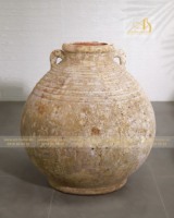 Pot de fleurs en céramique moderne jaune OC002H65OR avec finition galvanisée, écologique et durable pour une utilisation en extérieur, à la maison et pour les projets paysagers