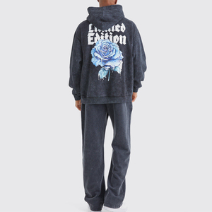 Nuevo diseño superventas hombres ácido lavado sudaderas con capucha bajo MOQ venta al por mayor hombres ácido lavado sudaderas con capucha para la venta - Product Image 3