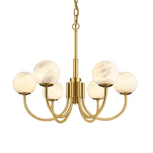 Lustre en cristal contemporain CleoGrain, style antique, lumière blanc chaud 3000K CCT, installation suspendue, ampoule E12 pour la maison, l'hôtel - Product Image 2