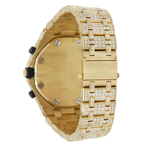 Hip Hop Style Gold Tone VVS Clarity Moissanite Diamond Automatic <b>Watch</b> Quartz Stainless Steel Band Fashion for Men and <b>Women</b> - Product Image 3