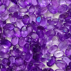 Améthyste naturelle 6x4 mm Pierre précieuse ovale Pierre précieuse en vrac pour la fabrication de bijoux - Product Image 3