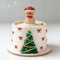 Stok Grosir Hiasan Kue Tahun Baru Natal, Bahan 3D Food Grade Aman, Rusa Gula yang Dapat Dimakan untuk Dekorasi Kue