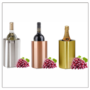 Enfriador de vino de acero inoxidable de doble pared, acabado de cobre, cubo de hielo de Metal para Bar para cerveza y champán - Product Image 2