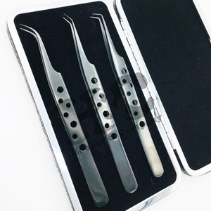 Nouveau Design noir en acier inoxydable Extension de cils pince à épiler ensemble outils de beauté durables pour cils Volume pince à épiler vison - Product Image 1