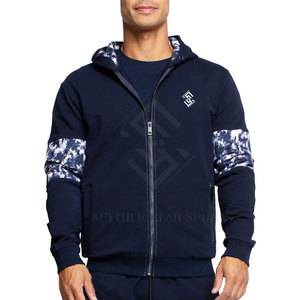 Sweat-shirts à capuche décontractés pour hommes en gros, personnalisés, en tissu uni, avec fermeture éclair, pour le fitness, dernier design, fabriqués au Pakistan - Product Image 1