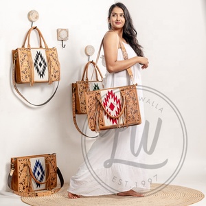 Nouvel arrivage de sac fourre-tout à franges en cuir usiné aztèque fait à la main Style Navajo occidental vente chaude femmes Portable Vintage été - Product Image 2