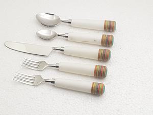 Juego de Cubiertos de Acero Inoxidable con Mango de Mármol, Juego de Cubiertos Más Popular al por Mayor, 5 Piezas - Product Image 6