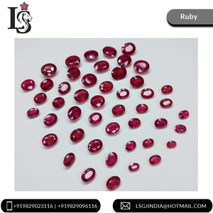2022 más vendidos 100% Natural azul rubí Rosa rojo cristal corte ovalado tamaño calibrado piedras preciosas sueltas para joyería collar anillos - Product Image 4