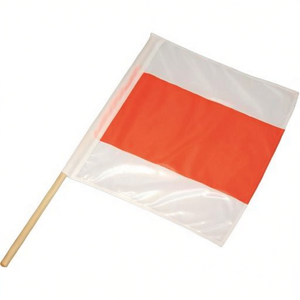 Bandera de Advertencia de Poliéster de 500 mm x 500 mm con Asta de Madera - Product Image 2