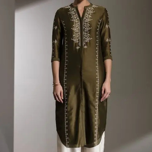 TRAVAIL DE BEAUTIFUL--ZARI--EMBROIDERY NEW--DESIGNER INDIEN/PAKISTANI SUR KURTA ,PLAZO'DRESS pour fête/mariage = 2023 - Product Image 1