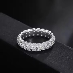 Moissanite Eternity Band Ring for Women 925 Sterling Silver D VVS1 Shining Bling Iced Fashion Fine Jewelry Weddings - Product Image 1