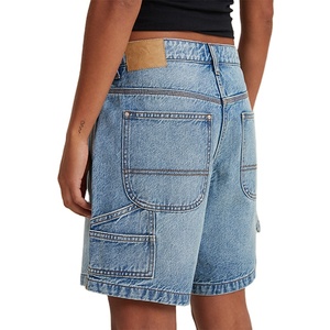 กางเกงยีนส์ขาสั้นสำหรับผู้หญิงทรงพอดีตัวปกติมีกระเป๋าสองกระเป๋าผ้าเดนิมแฟชั่นขายดีใหม่100% - Product Image 5