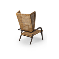 Fauteuil Bergeère 1939 en teck massif tressé en rotin, finition naturelle, résistant à l'eau, pour hôtel, salon, parc