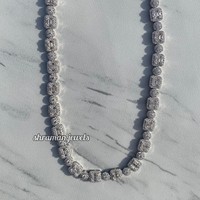 Collar de Hombre de Plata de Ley 925 con Diamantes VVS de 10 mm, Estilo Hip Hop, Cadena de Tenis con Moissanita Baguette para Fiestas de Graduación