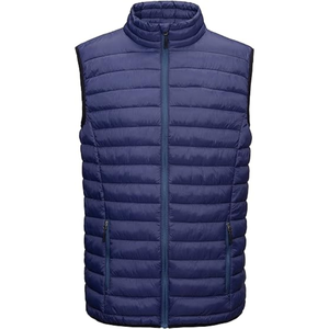 Veste sans manches matelassée décontractée légère et douce pour l'hiver, taille plus, pour hommes, col montant, logo sur le devant - Product Image 1