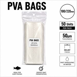 ถุง PVA ขนาด 100x220 มม. จำนวน 2000 ชิ้น ละลายเร็วในน้ำ ใช้สำหรับตกปลาคาร์พ ตกปลาแบบตีเหยื่อ ไม่ทิ้งสารตกค้าง ละลายภายใน 30-60 วินาที - Product Image 2