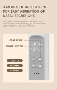 Aspirateur nasal rechargeable à 3 modes pour bébé avec berceuses et veilleuse Pompe d'aspiration nasale portable sans fil pour nourrissons - Product Image 5
