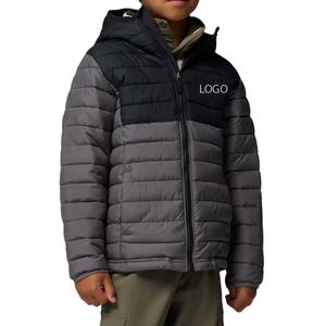 Veste à capuche pour garçons avec fermeture éclair, design décontracté confortable, design color block chaud avec logo personnalisé avec fermeture éclair 2026 - Product Image 1