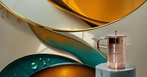 Jarra de cobre puro para beneficios de salud Ayurvédica Jarra de agua de cobre hecha a mano de 1,5 litros con tapa a juego - Product Image 4