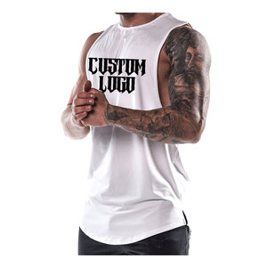 OEM por encargo de los hombres camiseta sin mangas Slim Fit gimnasio Fitness desgaste sin mangas deporte chaleco verano Casual algodón Activewear para la venta en línea - Product Image 6