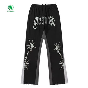 Pantalones Deportivos de Algodón Grueso OEM, Pantalones Deportivos Holgados con Pintura Personalizada para Hombre - Product Image 6