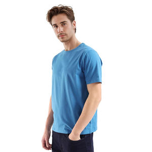 T-shirt à col rond de couleur unie pour hommes, manches courtes personnalisées, coupe régulière, 100% coton, t-shirts pour tous les jours, gym et tenue décontractée - Product Image 2