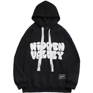 Sudadera con capucha de peso pesado de alta calidad para hombres 500gsm French Terry Drop Shoulder Cotton Blended Plain Dyed para invierno - Product Image 3