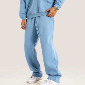 Pantalones de chándal holgados informales de talla grande para hombre a la moda al por mayor, pantalones de chándal vintage personalizados de lana con bloques de color - Product Image 4