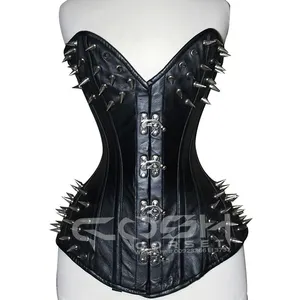 COSH corsetto in pelle nera Overbust Steelboned Spikes corsetto produttore per il Canada nuovo arrivo Fetish corsetto in pelle fornitori