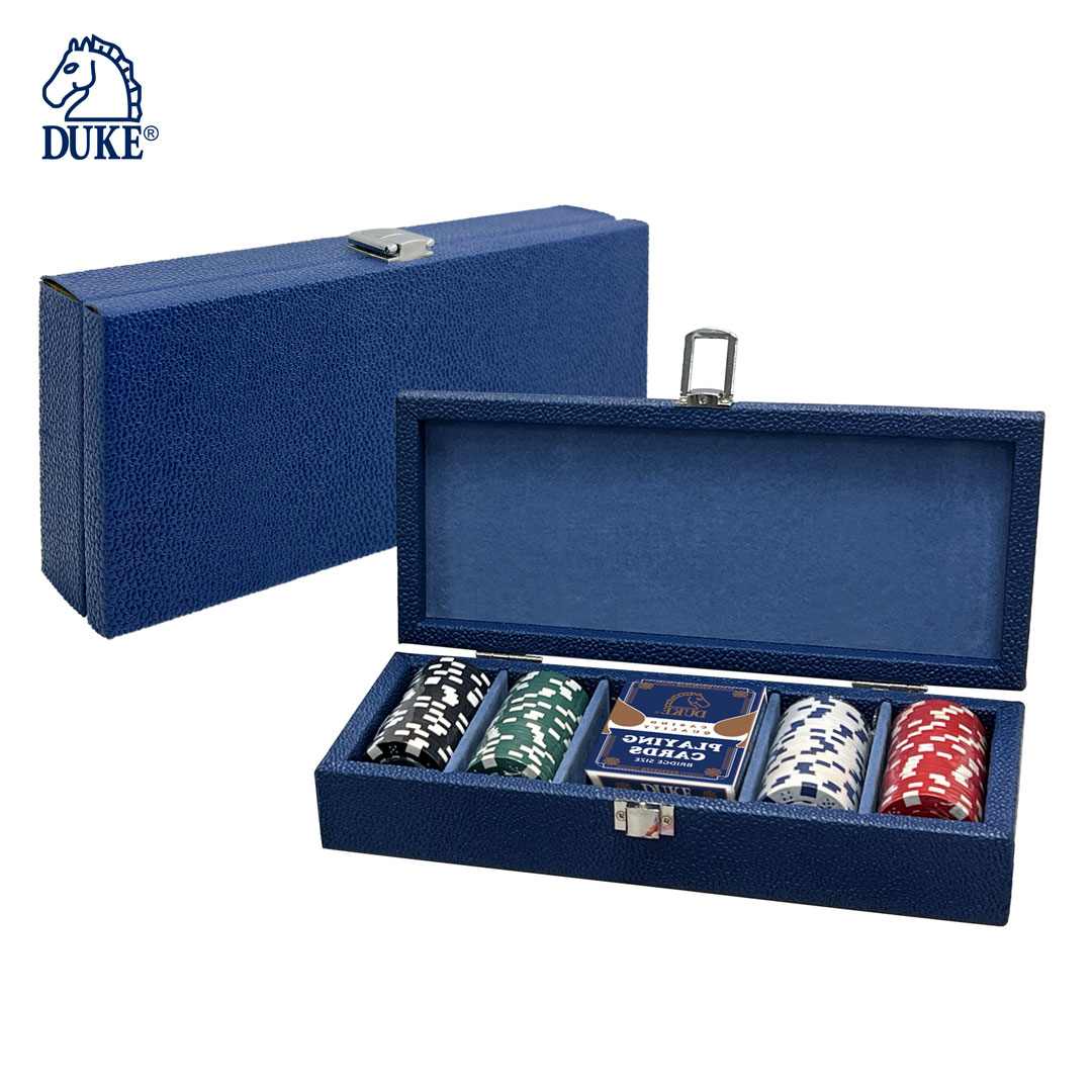 Набор покерных чипов в кожаном чехле-100 штук