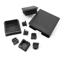 20x100mm Noir Cale de protection carrée creuse en caoutchouc EPDM pour pieds de meubles, tables et chaises, Thaïlande