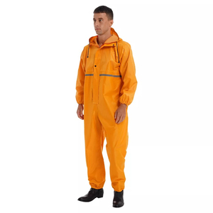 Combinaison une pièce imperméable de haute qualité pour hommes avec bandes réfléchissantes Logo personnalisable Combinaisons de pluie réfléchissantes de sécurité - Product Image 3