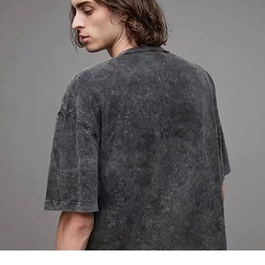 T-shirt surdimensionné personnalisé délavé à l'acide, streetwear pour hommes, épaules tombantes, coton lourd, tee-shirt vintage grunge à manches courtes - Product Image 5