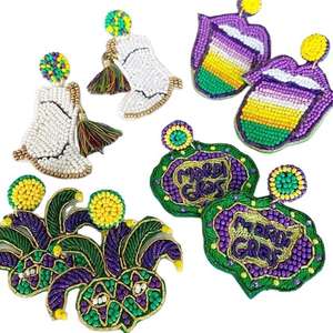 Handmade Lace <b>Earrings</b> with Beads Custom Multi-Beaded Women Festive Party Jewelry At Best Price - Product Image 5