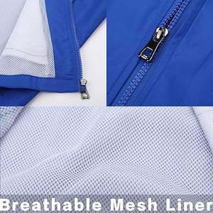 Chaqueta cortavientos ligera de ropa deportiva informal con cremallera completa y cuello levantado para hombre con bolsillos recubiertos OEM/ODM disponible - Product Image 5