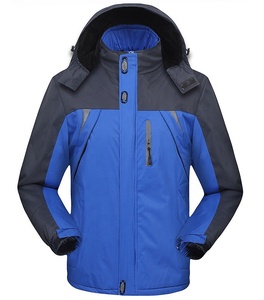 Manteau d'hiver épais et chaud pour hommes, veste en toile imperméable coupe-vent avec col à capuche et logo avant pour l'extérieur en vrac - Product Image 4